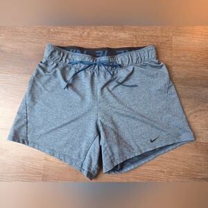 Womens' Nike Dri-FIT Attack Training Shorts Grey Fold Over Waistband size Small